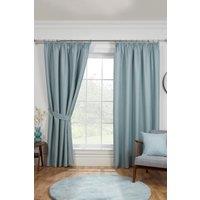 Sundour Eclipse Pencil Pleat Blackout Curtains Taped Curtain Pair in Blue | Size: 168 cm width x 137 cm drop