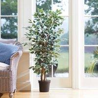 mysmartbuy Artificial Weeping Fig Plant - Faux Tall Green Houseplant Tree in Pot