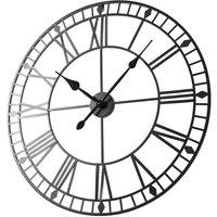 Home Garden Direct EOS - Skeleton Wall Clock with Roman Numerals - 80x80cm in Black | Size: 80x80 cm