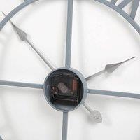 Home Garden Direct EOS - Skeleton Wall Clock with Roman Numerals - 60x60cm in Grey | Size: 60x60 cm
