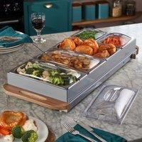 Cooks Professional 5-Section Buffet Warmer 9.6L with Hotplate Function & Adjustable Temp in Grey