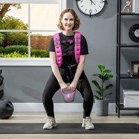 HOMCOM 8KG Weighted Vest with Adjustable Straps, Pocket, Reflective Strips in Pink