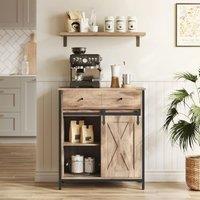 VASAGLE Storage Cabinet Sideboard TV Cabinet Drawer Sliding Door Industrial in Camel