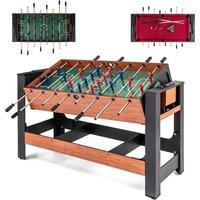 Costway Swivel Game Table 2-in-1 Foosball & Pool Combo Arcade Table Game in Brown