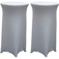 EONLION 2xWhite Stretch Cocktail Bar Fitted Table Cloth Cover Decorative in White