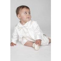Vivaki Boy's Christening Romper in Ivory | Size: 9-12 m