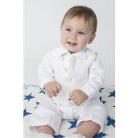 Vivaki Boy's 4 Piece Christening Suit in White | Size: 6-9 m