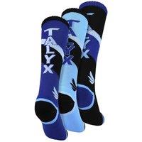 TALYX Boy's 3 Pack Cushioned Thermal Winter Ski Socks in Blue | Size: 4-6 Years