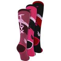 TALYX Girl's 3 Pack Cushioned Thermal Winter Ski Socks in Pink | Size: 11-13 Years