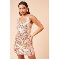 Dorothy Perkins Women's DP Luxe Sequin Strappy Mini Dress in Floral | Size: 18