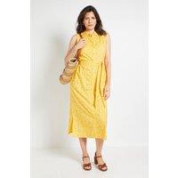 Wallis Women's Broderie Maxi Shirt Dress in Yellow | Size: 18