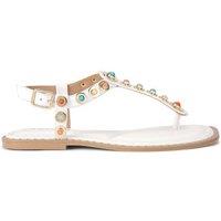 Carvela Women's 'Amalfi T Bar Flat Sandal' Leather Sandals in White | Size: 8
