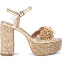 Carvela Women's 'Sorrento Flower Platform' Sandals in Gold | Size: 8