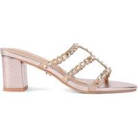 Carvela Women's 'Confetti Block' Fabric Sandals in Gold | Size: 4