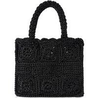 Carvela Women's 'Salerno Midi Tote' Silk Blend Bag in Black