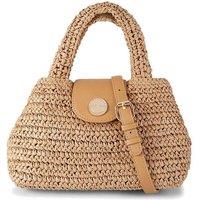 Carvela Women's 'Cheska Top Handle' Silk Blend Bag in Tan