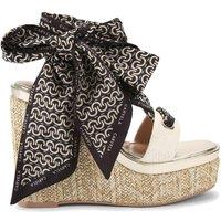 Carvela Women's 'Sorrento Scarf Wedge' Sandals in Cream | Size: 4