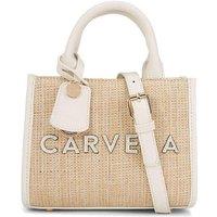 Carvela Women's 'Frame Raffia Micro' Bag in Cream