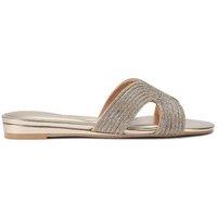 Carvela Women's 'Gala Mule Jewel' Fabric Sandals in Gold | Size: 4