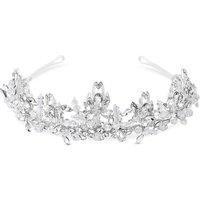 Jon Richard Women's Sophia Bead & Crystal Statement Tiara - Gift Pouch in Silver