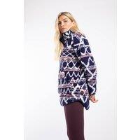 Weird Fish Women's Pikard Printed Plush Qtr Zip Fleece in Navy | Size: 12