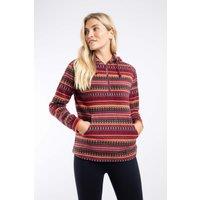 Weird Fish Women's Lana 1/4 Zip Microfleece Hoodie in Maroon | Size: 12