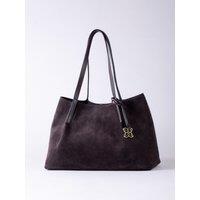 Lakeland Leather Women's 'Mirehouse' Suede Tote Bag in Chocolate