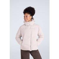 Animal Women's 'Tess' Warm Padded Full Zip Lightweight Hooded Cropped Down Jacket in Cream | Size: 14