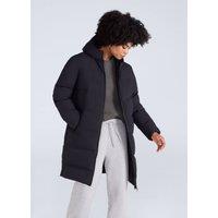 Animal Women's 'Cosi Cloud' Water Resistant Mid Length Warm Hooded Down Filled Coat in Black | Size: 14