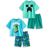 Minecraft Boy's Multi-Pack of 2 Short Sleeve Short Leg Pyjama Set | Multicoloured | Size: 5-6 Years