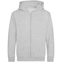 AWDis Heather Full Zip Hoodie in Grey | Size: 3-4 Years