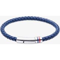 Unique Men's Blue Leather Braided Bracelet | Size: 21 cm