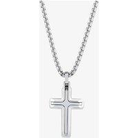 Unique Men's Stainless Steel Cross Pendant Necklace in Silver | Size: 50 cm