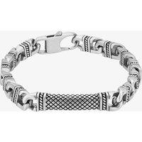 Bourne and Wilde Men's Textured Curb Link Bracelet UR27-01 in Silver | Size: 21 cm