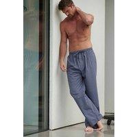 British Boxers Men's "Winchester" Stripe Crisp Cotton Pyjama Trousers in Navy | Size: Large