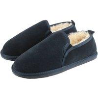 Eastern Counties Leather Men's Avi Sheepskin Hard Sole Slippers in Navy | Size: 12
