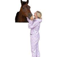 Supreme Products Men's Polka Dot Fleece Jumpsuit in Pale Lilac | Size: XL