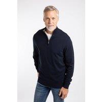Weird Fish Men's Blaine Fine Knit 1/4 Zip Jumper in Midnight | Size: XL