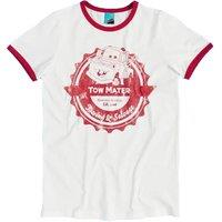 Cars Men's Towing & Salvage Tow Mater Ringer T-Shirt in White | Size: 2XL