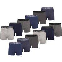 Keanu Men's Plain Boxer Shorts (Pack of 12) in Blue | Size: XL