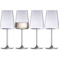 Galway Crystal Alto White Wine Set of 4 in Clear