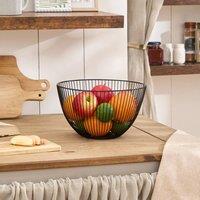 OHS Wire Fruit Basket Vegetables Storage Container Kitchen Organiser in Black