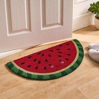 OHS Watermelon Shaped Coir Doormat Novelty Non Slip Door Rug in Red | Size: Medium