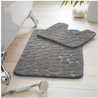 GAVENO CAVAILIA 2PC Pebble Memory Bath Set in Grey | Size: Bath Mat