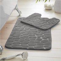 GAVENO CAVAILIA 2PC Pebble Memory Bath Set in Charcoal | Size: Bath Mat