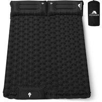 Voyager Sleeping Pad - Ergonomic Design Easy Inflation/Deflation in Black | Size: Double