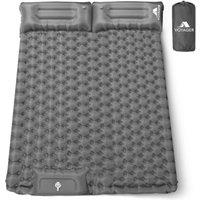 Voyager Sleeping Pad - Ergonomic Design Easy Inflation/Deflation in Grey | Size: Double
