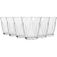 Argon Tableware 210ml Fluted Water Glasses - Set of 6 - Ribbed Fluted Glassware in Clear