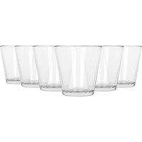 Argon Tableware 250ml Water Glasses - Set of 6 Drinking Tumblers Straight-Sided Glass in Clear