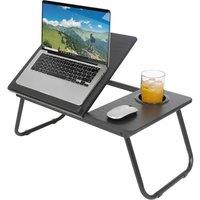 Harbour Housewares Folding Lap Desk with Cupholder - Black